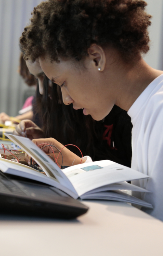 Student using computer